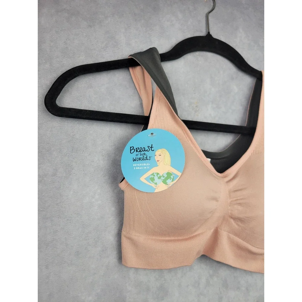 SPANX Breast of Both Worlds Reversible Tank Comfort Bra Nude‎ Grey XS NEW